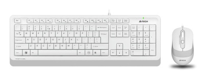 Набор проводной клавиатура + мышь A4 Fstyler F1010, USB, белый+серый