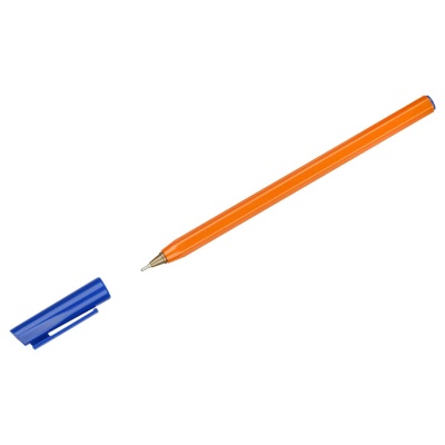 Ручка шариковая СТАММ "800" синяя, 0,7мм, оранжевый корпус, РШ-30362