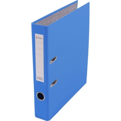 Папка-регистратор Lamark 50 мм голубая метал. окнатовка/карман собранная AF0601-LB1
