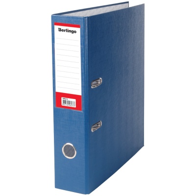 Папка-регистратор Berlingo "Standard", 70мм, бумвинил, с карманом на корешке, синяя AM4513
