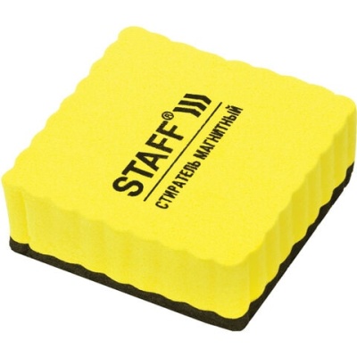 Стиратели магнитные, 50х50 мм, 10 ШТ., STAFF Basic, желтые, 237505