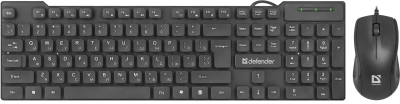 Клавиатура + Мышь DEFENDER York C-777 RU, черный, USB,мультимедиа, 45779