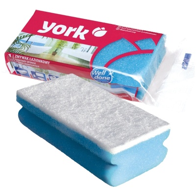 Губка для посуды York, санитарная, поролон с абразивным слоем, 13,5*7*4,3см 030080 ЧП