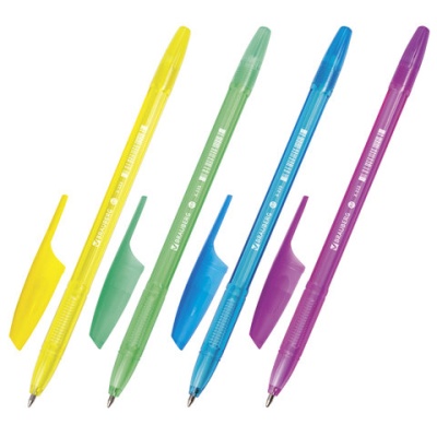 Ручка шарик. BRAUBERG "X-333" NEON, синяя, корп. тонир. ассорти, узел 0,7мм, лин. пис. 0,35мм, BP154