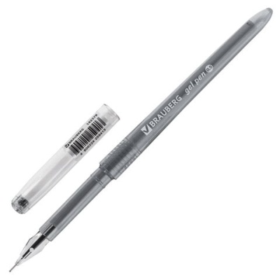 Ручка гелевая BRAUBERG DIAMOND, ЧЕРНАЯ, игольчатый узел 0,5 мм, линия 0,25 мм, 143379