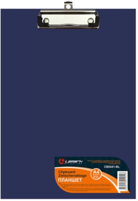 Планшет с верхним зажимом LAMARK А4, 2мм, PVC, синий CB0441-BL