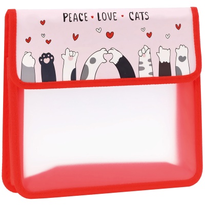 Папка для тетрадей 2 отделения А5 ArtSpace "Love Cats", пластик, на липучке ПТ-95_42183
