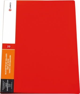 Папка с 20 вкладышами Lamark 0,6 мм, красная, корешок 11 мм, DB0133-RD