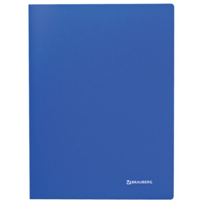 Папка с пластиковым скоросшивателем BRAUBERG (БРАУБЕРГ) бюджет, синяя, до 100 листов, 0,5 мм 222644