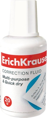 Корректирующая жидкость Erich Krause "Extra", 20мл, на химической основе, с кистью EK5