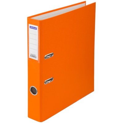 Папка-регистратор OfficeSpace, 50мм, бумвинил, с карманом на корешке, оранжевая 270114