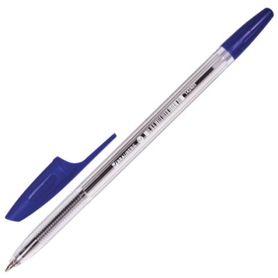 Ручка шариковая BRAUBERG "X-333", синяя, корпус прозрачный, узел 0,7 мм, линия письма 0,35 мм, BP163