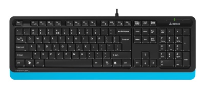 Клавиатура проводная A4 Fstyler FK10, USB, черный+синий