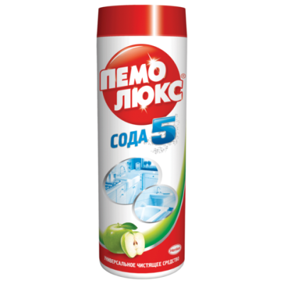 Чистящее средство ПЕМОЛЮКС 480г, Сода-5 "Яблоко", порошок, ш/к 80777