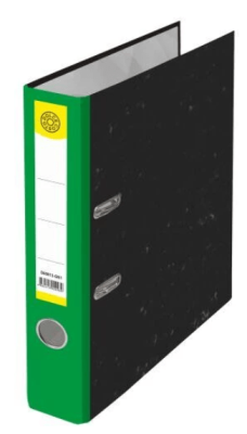 Папка-регистратор DOLCE COSTO 50 мм черный мрамор с зеленым корешком, с метал. кольцом, D00013-GN1
