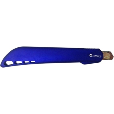 Нож канцелярский 9мм, корпус soft touch, синий LAMARK CK0210