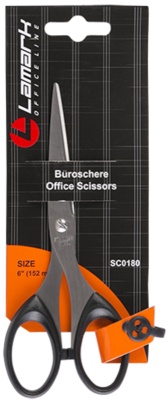 Ножницы 15,9 см пластиковые ручки LAMARK SC0180