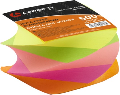 Блок-спираль для записей 85*85 мм 5 цветов, 500 листов, неон, Lamark NT0080