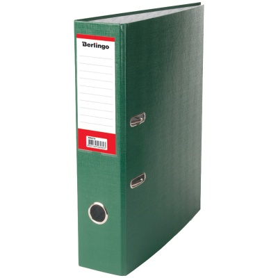Папка-регистратор Berlingo "Standard", 70мм, бумвинил, с карманом на корешке, зеленая AM4516
