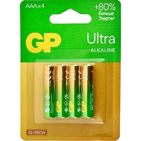 Батарейки GP Ultra G-Tech ААА, LR 3, 4 шт., 24AUA21-2CRSBC4