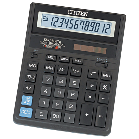 Калькулятор Citizen, настольный, 12 разрядов, 205-159 мм., SDC-888T.png