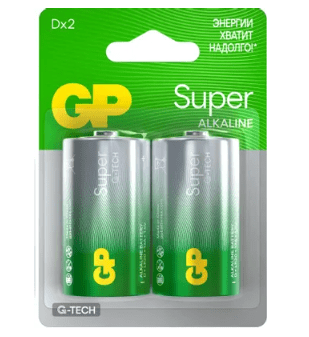 Батарейки GP Super Alkaline 13AA21-2CRSBC2, D, LR20, 2 шт.