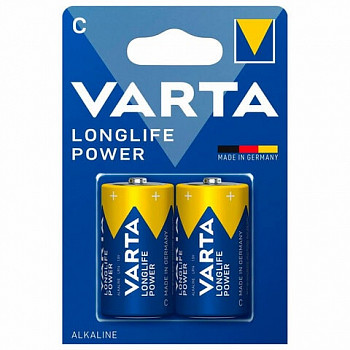 Батарейка Varta Longlife (А343/LR14/C), КОМПЛЕКТ 2 шт., 04114113412