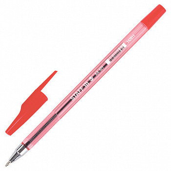 Ручка шариковая STAFF AA-927, КРАСНАЯ, корпус тонир., хромир. дет., 0,7 мм, линия 0,35 мм, 142811