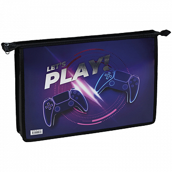 Папка для тетрадей 1 отд., А4, ArtSpace "Let s play", лам. картон, фольга, на молнии ПМ-А4-291_42239