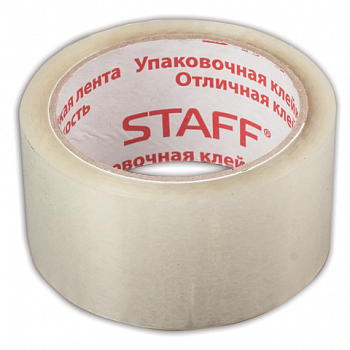 Клейкая лента 50мм*66м упаковочная STAFF прозрачная, 40мкм, 440082