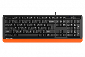 Клавиатура проводная A4 Fstyler FKS10, USB, черный+оранжевый