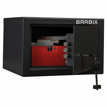 Сейф мебельный BRABIX "SF-170KL", 170х260х230 мм, ключевой замок, черный, 291142, S103BR210514