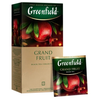 Чай GREENFIELD (Гринфилд) "Grand Fruit", черный, гранат-розмарин, 25 пак. в конв. по 1,5 г, 1387-10