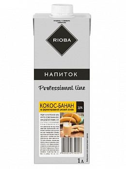 Напиток растительный банановый RIOBA Moloko Кокос-банан 2%, 1 л