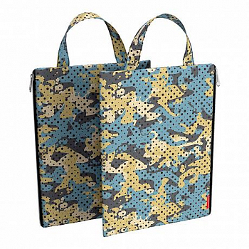 Папка текстильная на молнии ErichKrause Dots vs camo, А4, 52638