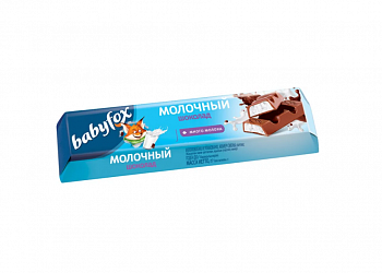 Шоколадный батончик «BabyFox» с молочной начинкой, 45 г