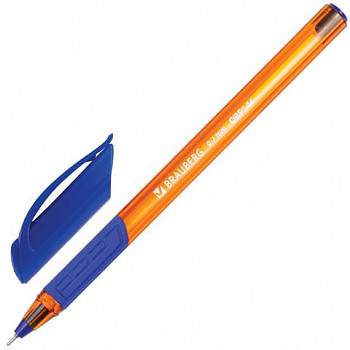 Ручка шарик. масл. BRAUBERG "Extra Glide GT Tone Orange", синяя, узел 0,7мм, лин. пис. 0,3мм, 142923