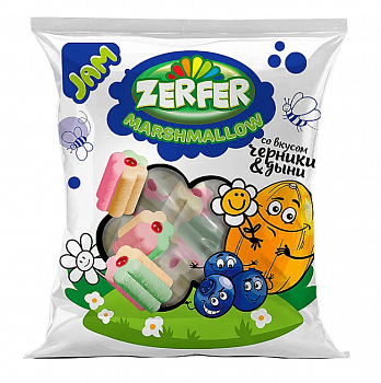 Маршмеллоу Zerfer «Jam» со вкусом черники и дыни, 90 г