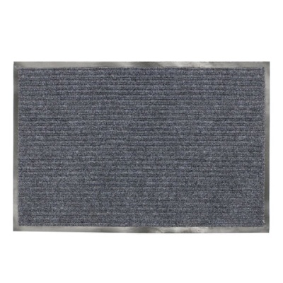 Коврик входной ворcовый влаго-грязезащитный LAIMA, 90х120 см, ребристый, толщина 7 мм, серый, 602872