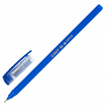Ручка шарик. масл. STAFF Basic "OBP-320", синяя, корп. голуб., узел 0,7мм, лин. пис. 0,3мм, 143023