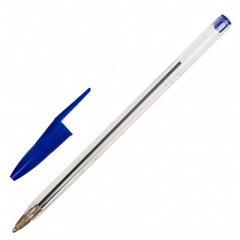 Ручка шариковая STAFF Basic Budget BP-02, письмо 500 м, синяя, 0,5мм 143758