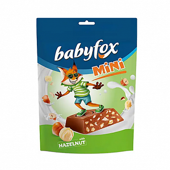 Конфеты «BabyFox» mini шоколадные mini с фундуком, 120 г