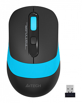 Мышь A4Tech Fstyler FG10S, оптическая, беспроводная, черный+синий