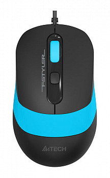 Мышь A4 Fstyler FM10, оптическая, проводная, черный+синий
