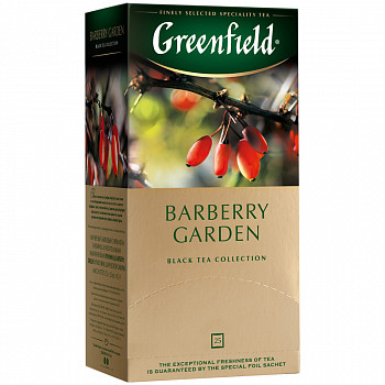 Чай Greenfield "Barberry Garden", черный с барбарисом, 25 пак.