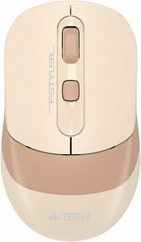 Мышь A4Tech Fstyler FG10CS Air, оптическая, беспроводная, бежевый/коричневый [FG10CS AIR CAFE LATTE]