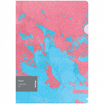 Папка-уголок Berlingo "Haze", 200мкм, розовая/голубая, с рисунком, с эффектом блесток LFG_A4923