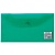 Папка-конверт с кнопкой BRAUBERG, 250х135 мм, прозрачная, зеленая, 0,15 мм, 224029