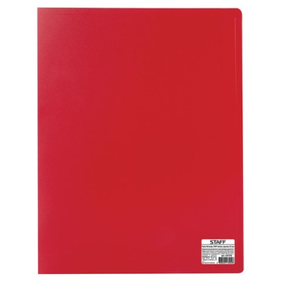 Папка 40 вкладышей STAFF, красная, 0,5 мм, 225702