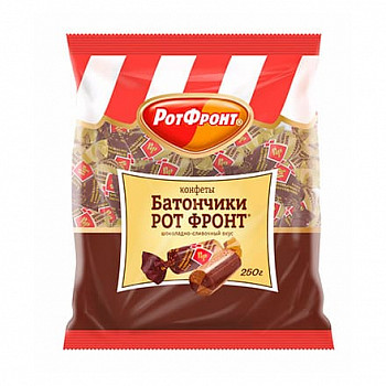 Конфеты Рот Фронт "Батончики", шоколадно-сливочный вкус, 250 г, РФ07604
